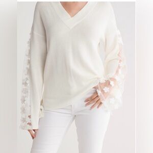 FRENCH CONNECTION Cotton Knit Caballo V-Neck Top